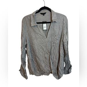 Nwt New Look Gray Wrap Front Blouse